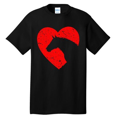 Horse Heart Silhouette For Cowgirl Equestrian Graphic Print Tall T-Shirt