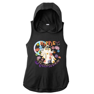 Hippie Halloween Spooky Floral Graphic Best Funny Halloween Shirts Ladies PosiCharge Tri-Blend Wicking Draft Hoodie Tank