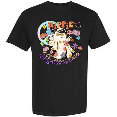 Hippie Halloween Spooky Floral Graphic Best Funny Halloween Shirts Garment-Dyed Heavyweight T-Shirt