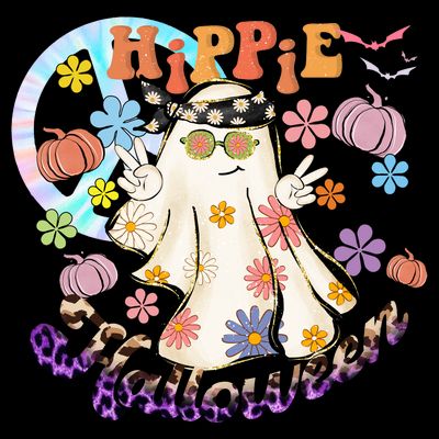 Hippie Halloween Spooky Floral Graphic Best Funny Halloween Shirts T-Shirt