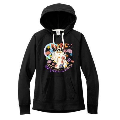 Hippie Halloween Spooky Floral Graphic Best Funny Halloween Shirts Women's Fleece Hoodie