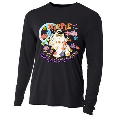 Hippie Halloween Spooky Floral Graphic Best Funny Halloween Shirts Cooling Performance Long Sleeve Crew
