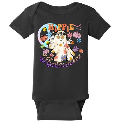 Hippie Halloween Spooky Floral Graphic Best Funny Halloween Shirts Baby Bodysuit