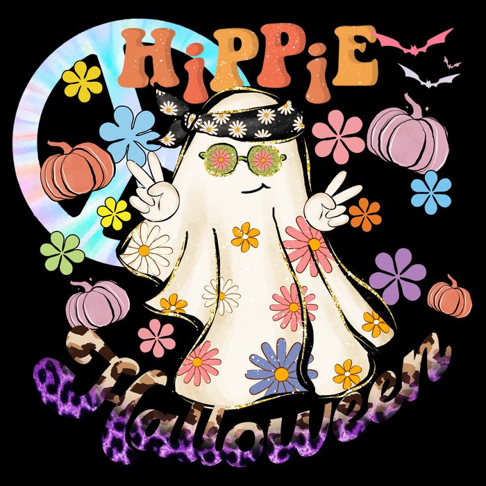 Hippie Halloween Spooky Floral Graphic Best Funny Halloween Shirts Toddler Fine Jersey T-Shirt