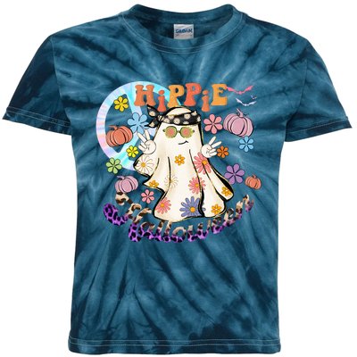 Hippie Halloween Spooky Floral Graphic Best Funny Halloween Shirts Kids Tie-Dye T-Shirt