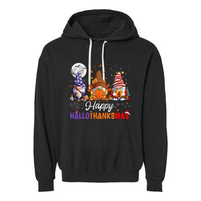 Happy Hallothanksmas Sloth Xmas Thanksgiving Halloween  Garment-Dyed Fleece Hoodie