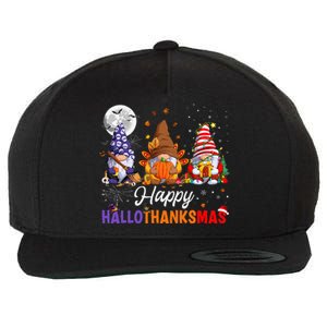 Happy Hallothanksmas Sloth Xmas Thanksgiving Halloween  Wool Snapback Cap