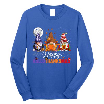 Happy Hallothanksmas Sloth Xmas Thanksgiving Halloween  Long Sleeve Shirt