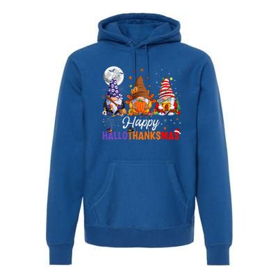 Happy Hallothanksmas Sloth Xmas Thanksgiving Halloween  Premium Hoodie