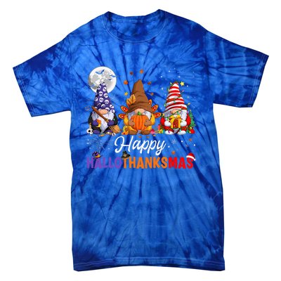 Happy Hallothanksmas Sloth Xmas Thanksgiving Halloween  Tie-Dye T-Shirt