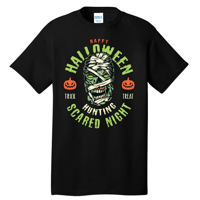 Happy Halloween Scared Night Mummy Tall T-Shirt