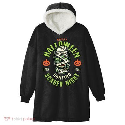 Happy Halloween Scared Night Mummy Hooded Wearable Blanket