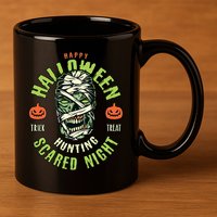Happy Halloween Scared Night Mummy 11oz C Handle Ceramic Mug