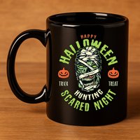 Happy Halloween Scared Night Mummy 11oz C Handle Ceramic Mug