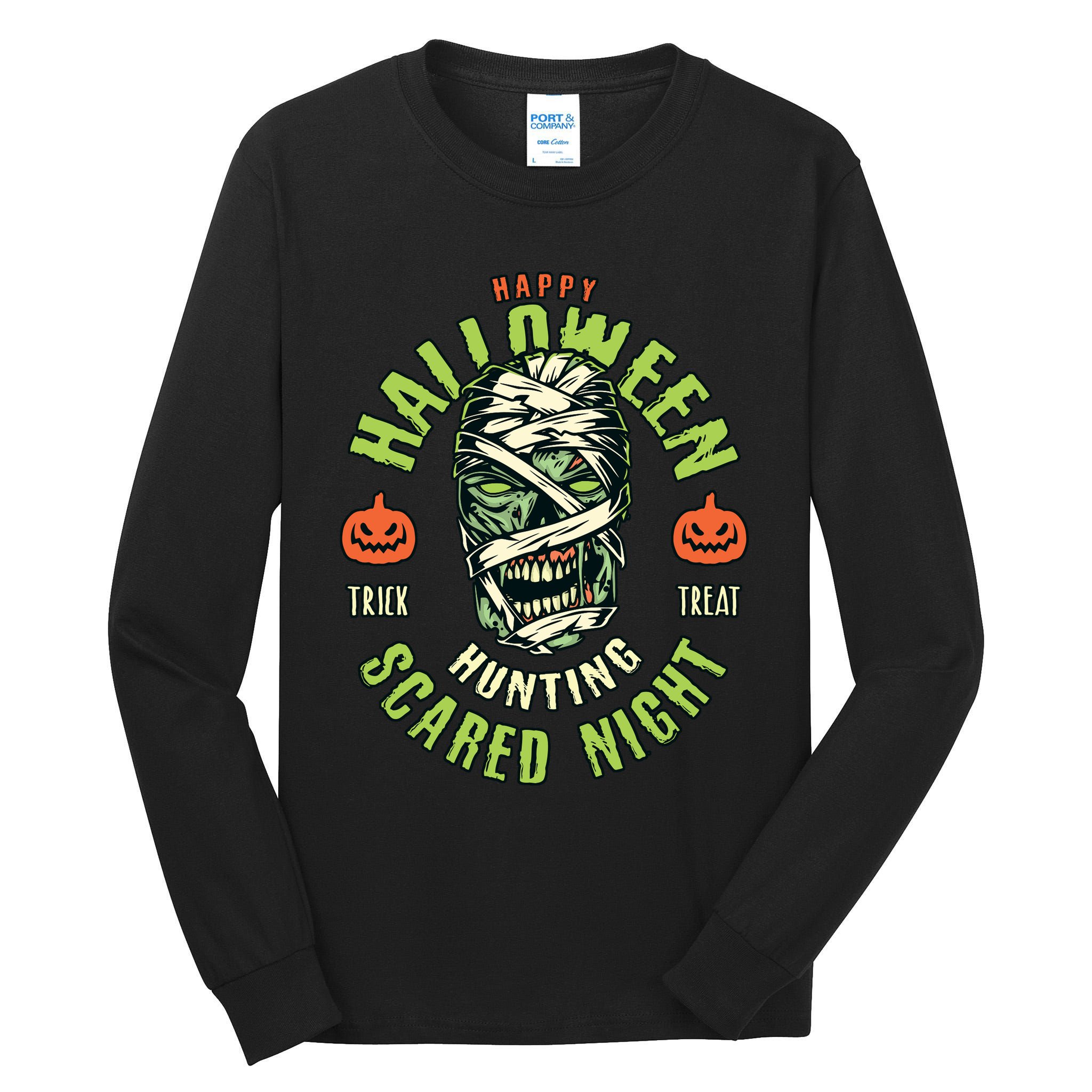 Happy Halloween Scared Night Mummy Tall Long Sleeve T-Shirt