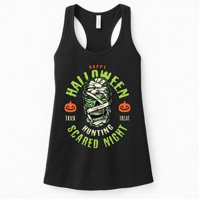 Happy Halloween Scared Night Mummy Womens Tank Top