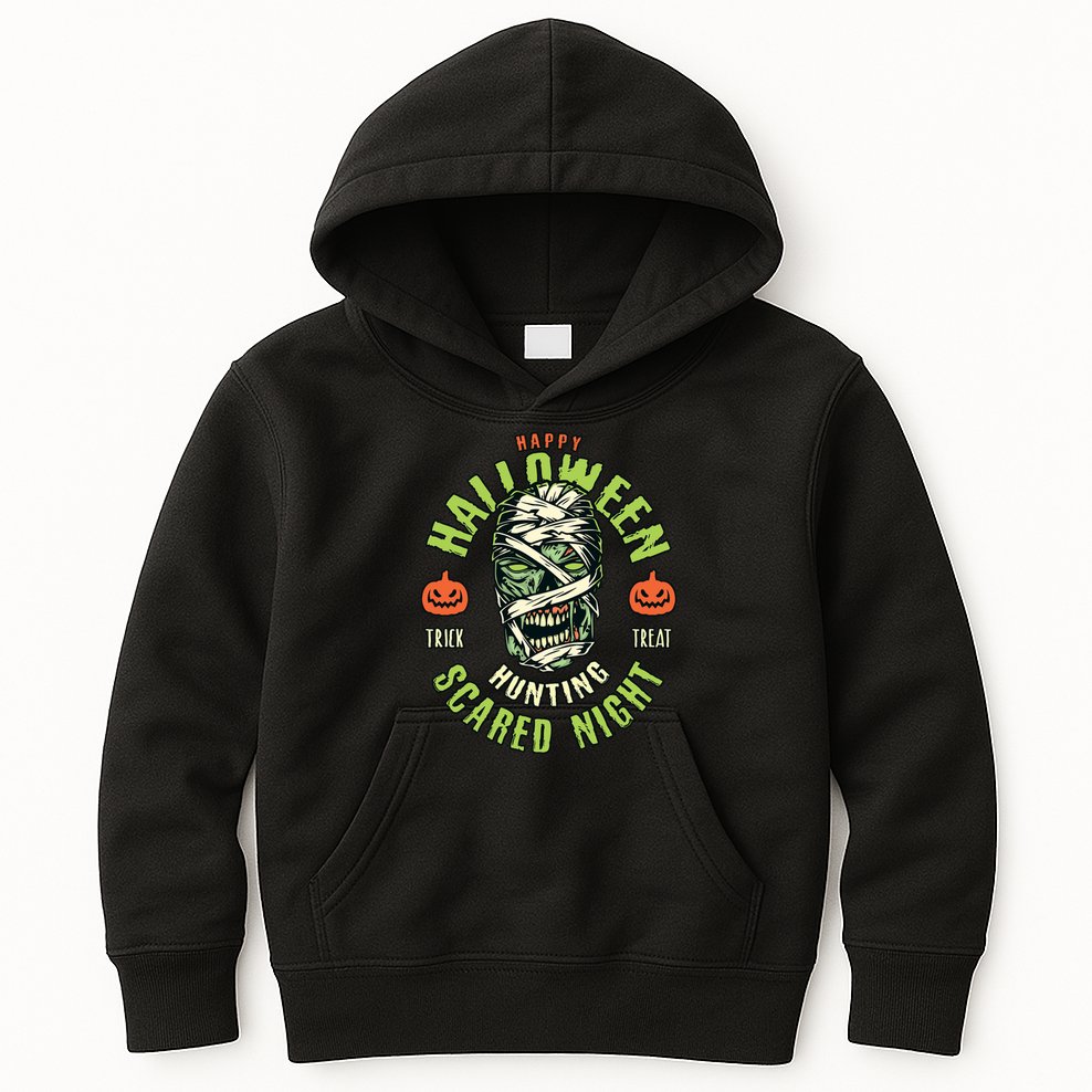 Happy Halloween Scared Night Mummy Kids Hoodie