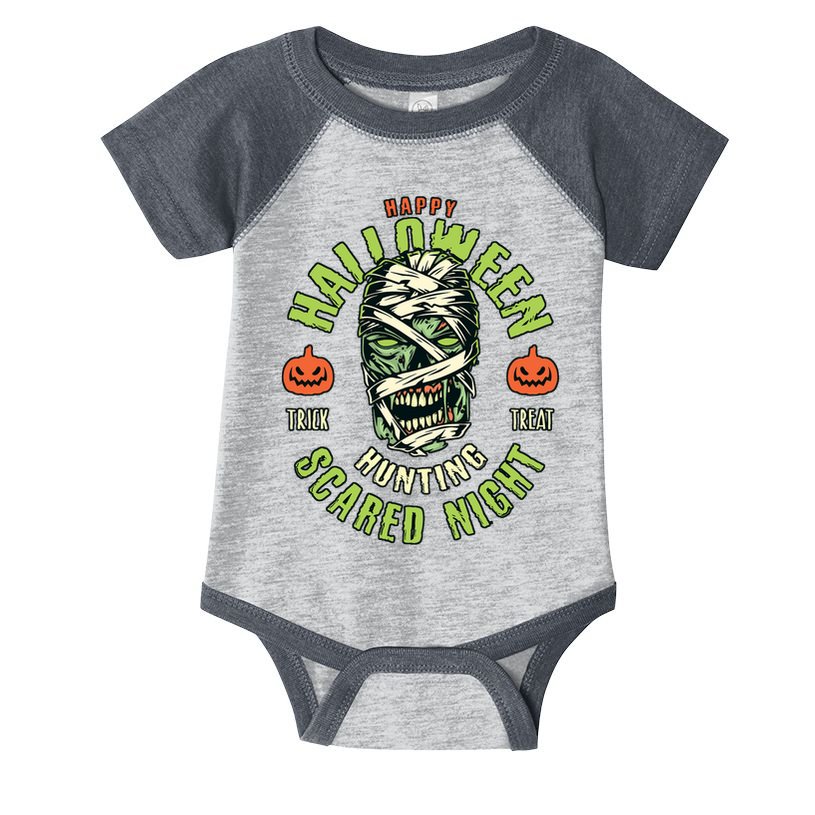 Happy Halloween Scared Night Mummy Infant Baby Jersey Bodysuit