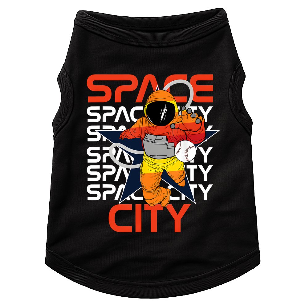 Town Houston Space City Vintage Baseball Astronaut Doggie Tank