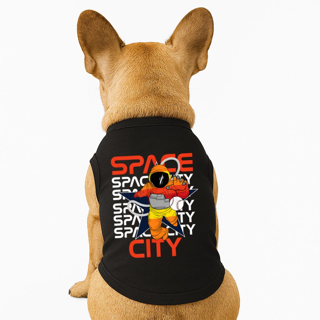 Town Houston Space City Vintage Baseball Astronaut Doggie Tank