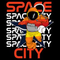 Town Houston Space City Vintage Baseball Astronaut Cooling Performance Crew T-Shirt