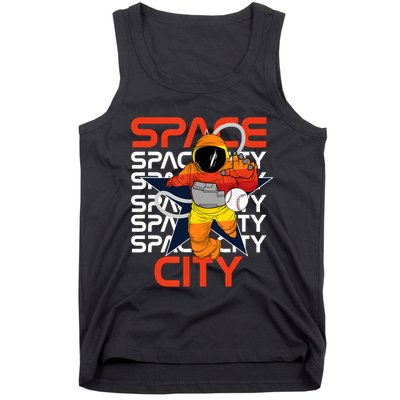 Town Houston Space City Vintage Baseball Astronaut Tank Top
