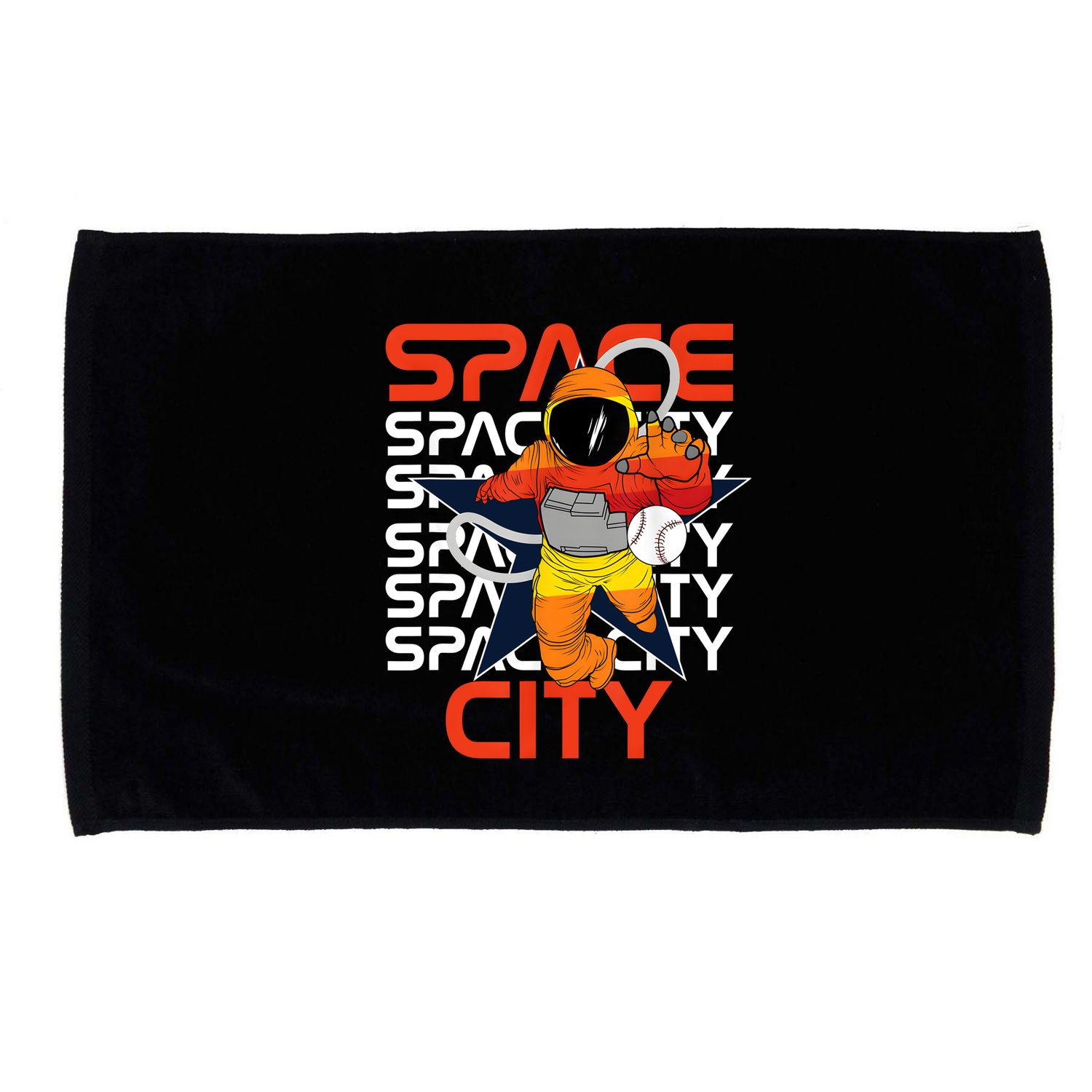 Town Houston Space City Vintage Baseball Astronaut Microfiber Hand Towel