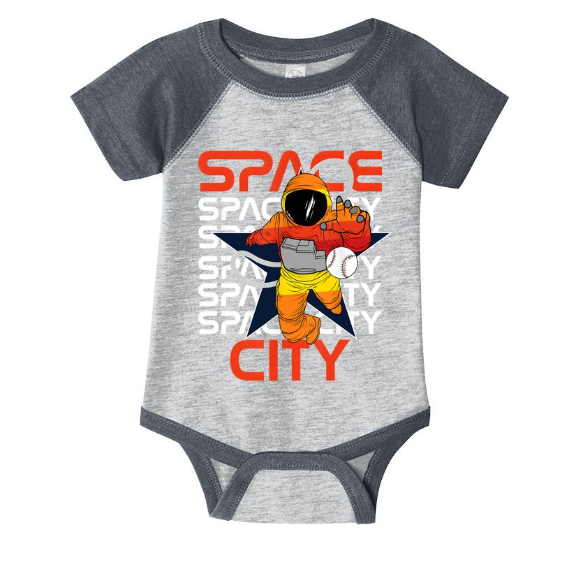 Town Houston Space City Vintage Baseball Astronaut Infant Baby Jersey Bodysuit