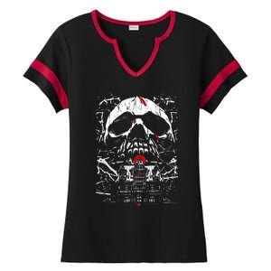 Haunted House Skull Ladies Halftime Notch Neck Tee