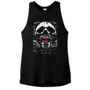 Haunted House Skull Ladies PosiCharge Tri-Blend Wicking Tank