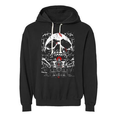 Haunted House Skull Garment-Dyed Fleece Hoodie