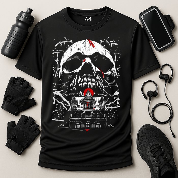 Haunted House Skull Performance Shirt