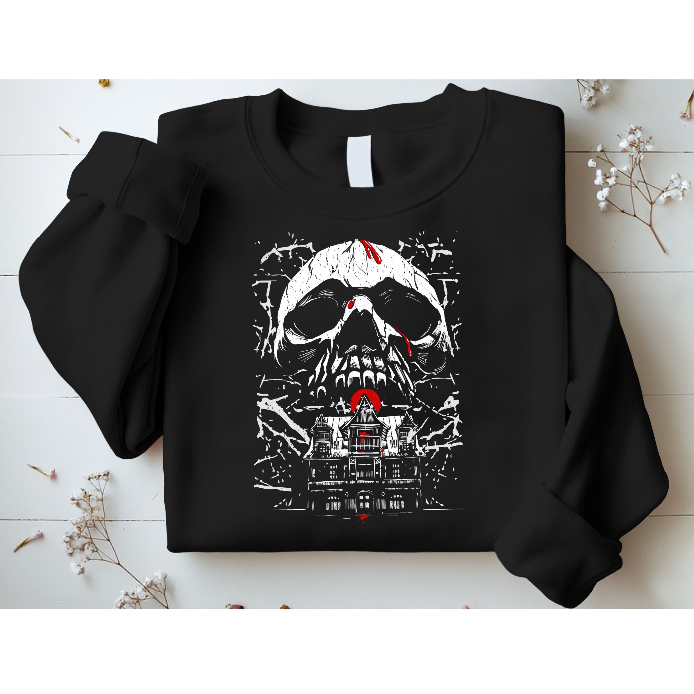 Haunted House Skull Sweatshirt