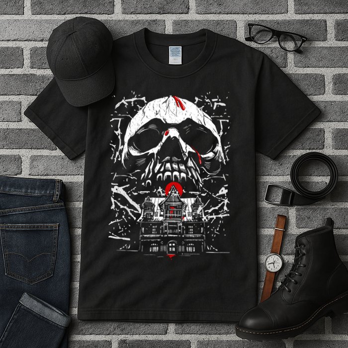 Haunted House Skull Tall T-Shirt