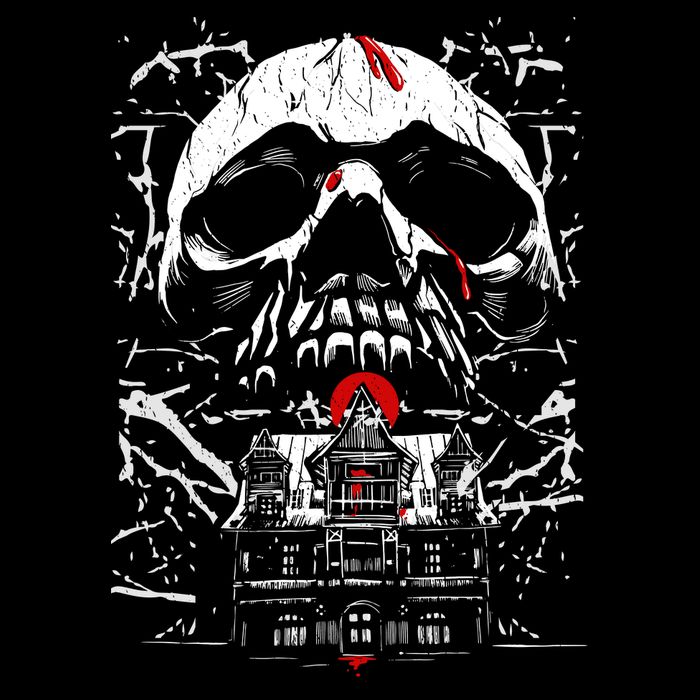 Haunted House Skull Button