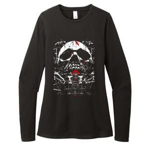 Haunted House Skull Womens CVC Long Sleeve Shirt