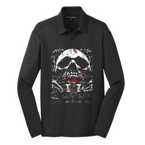 Haunted House Skull Silk Touch Performance Long Sleeve Polo