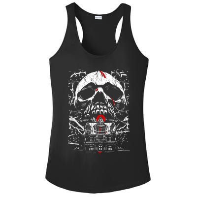 Haunted House Skull Ladies PosiCharge Competitor Racerback Tank