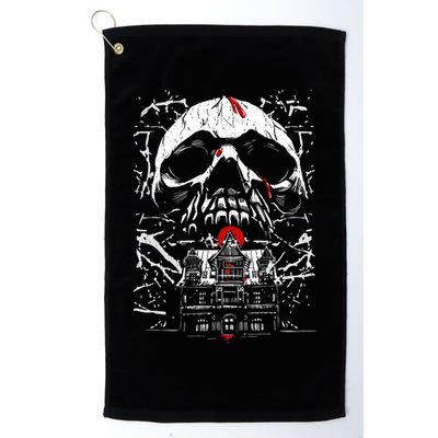 Haunted House Skull Golf Towel
