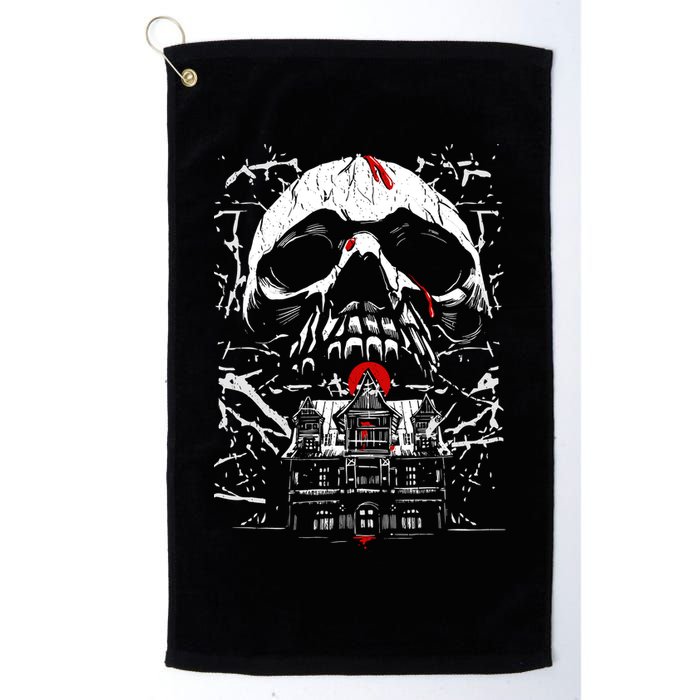 Haunted House Skull Golf Towel