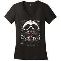 Haunted House Skull Women's V-Neck T-Shirt