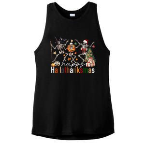 Happy Hallothanksmas Skeleton Gift Ladies PosiCharge Tri-Blend Wicking Tank