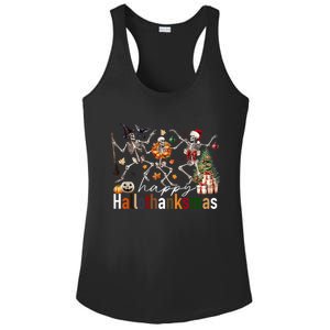 Happy Hallothanksmas Skeleton Gift Ladies PosiCharge Competitor Racerback Tank