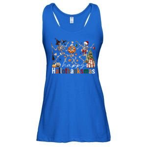 Happy Hallothanksmas Skeleton Gift Ladies Essential Flowy Tank