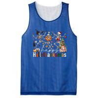 Happy Hallothanksmas Skeleton Gift Mesh Reversible Basketball Jersey Tank