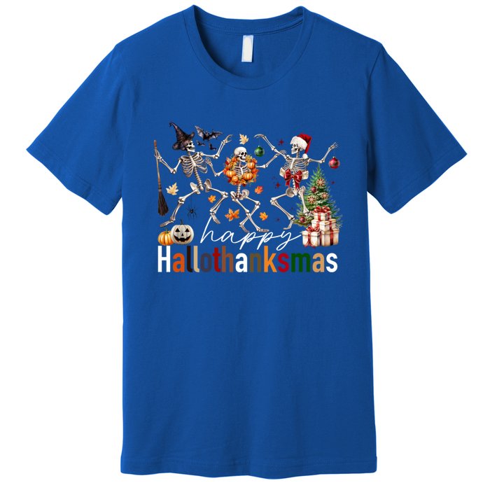 Happy Hallothanksmas Skeleton Gift Premium T-Shirt