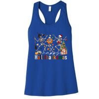 Happy Hallothanksmas Skeleton Gift Women's Racerback Tank