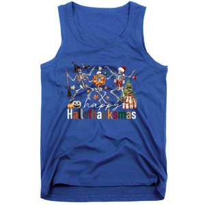 Happy Hallothanksmas Skeleton Gift Tank Top