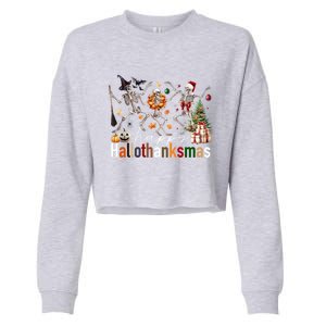 Happy Hallothanksmas Skeleton Gift Cropped Pullover Crew