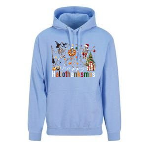 Happy Hallothanksmas Skeleton Gift Unisex Surf Hoodie